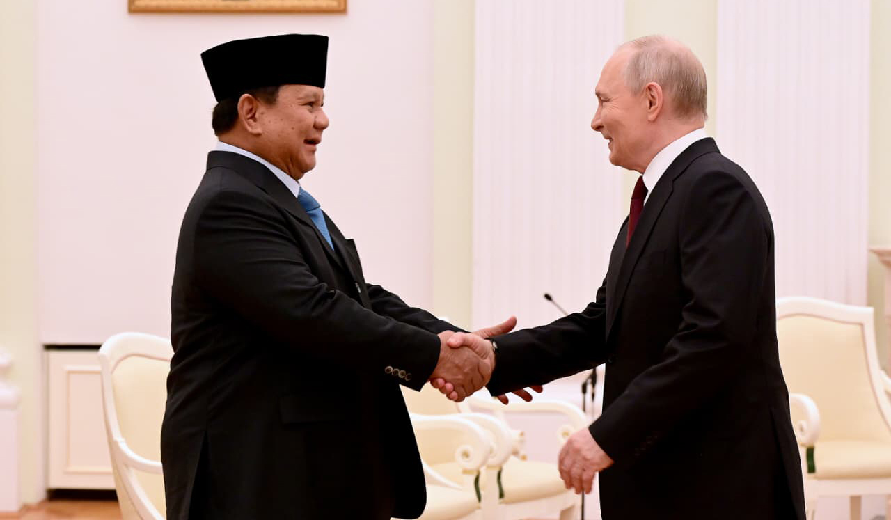 Prabowo temui Putin di Moskow. (Agus Priatna/SinPo.id)