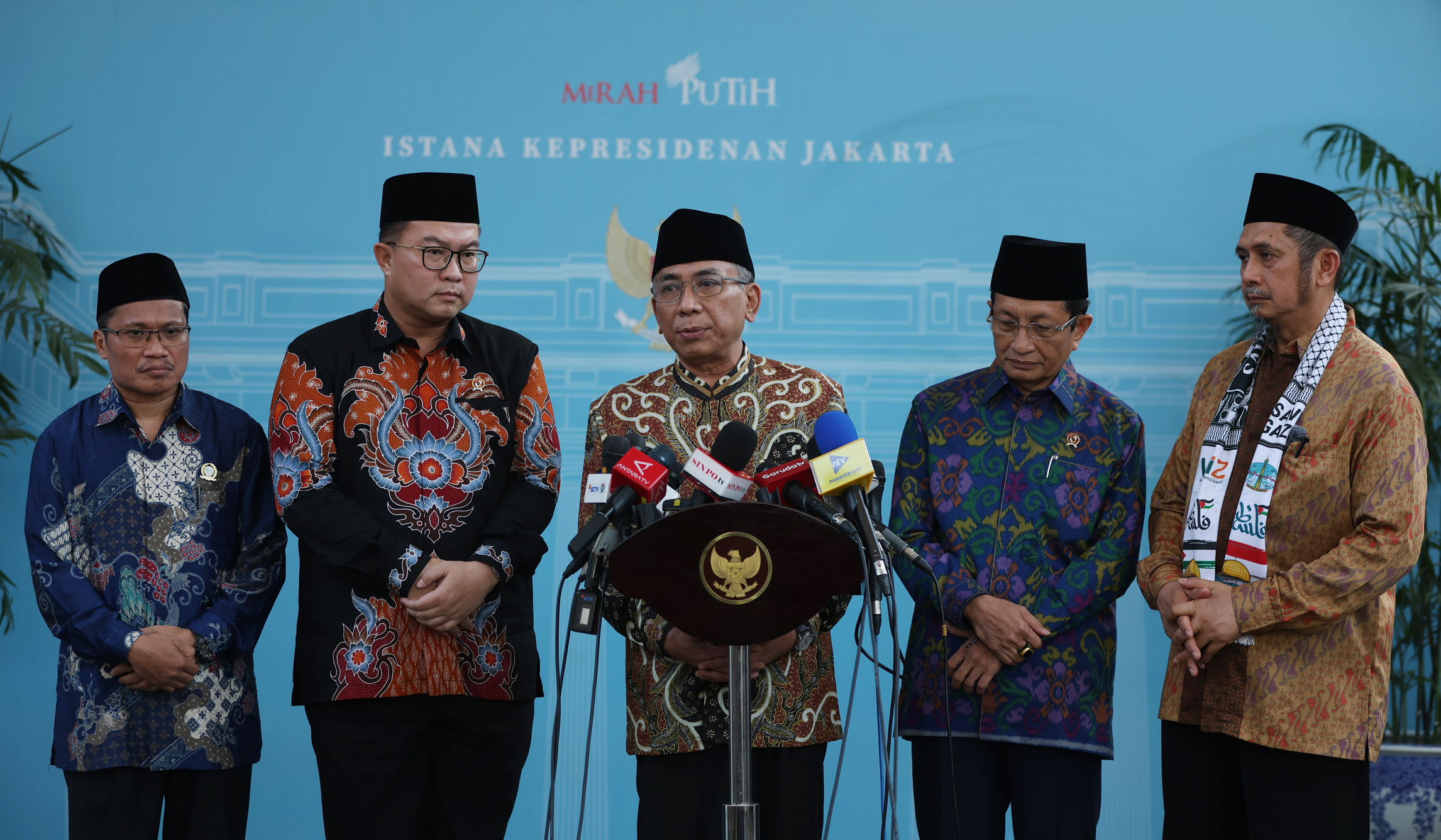 Tokoh islam usai menemui Presiden Prabowo. (Agus Priatna/SinPo.id)