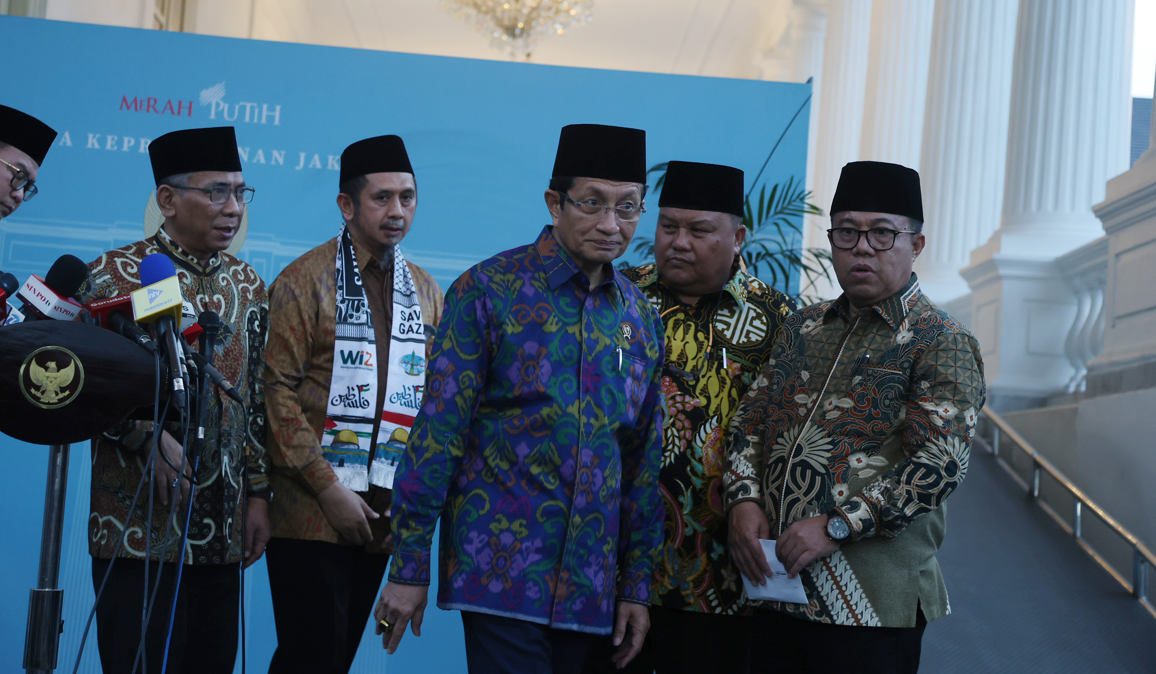 Tokoh islam usai menemui Presiden Prabowo. (Agus Priatna/SinPo.id)