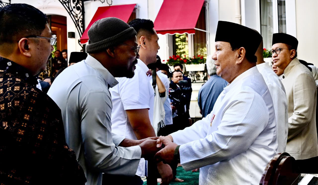 Prabowo rayakan Iduladha di Paris. (Agus Priatna/BPMI Setpres/SinPo.id)