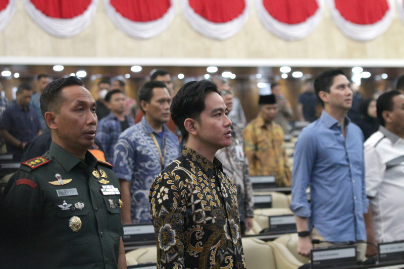 MPR RI menggelar Gladi Bersih yang disaksikan oleh Ketua MPR RI Ahmad Muzani dan Wakil Presiden terpilih Gibran Rakabuming Raka (Ashar/SinPo.id)