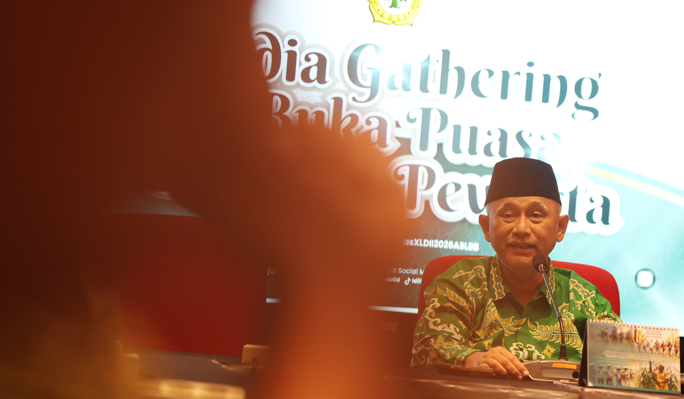 Ketua Umum DPP LDII, Chriswanto Santoso, berbicara jelang Munas X DPP LDII. (Agus Priatna/SinPo.id)