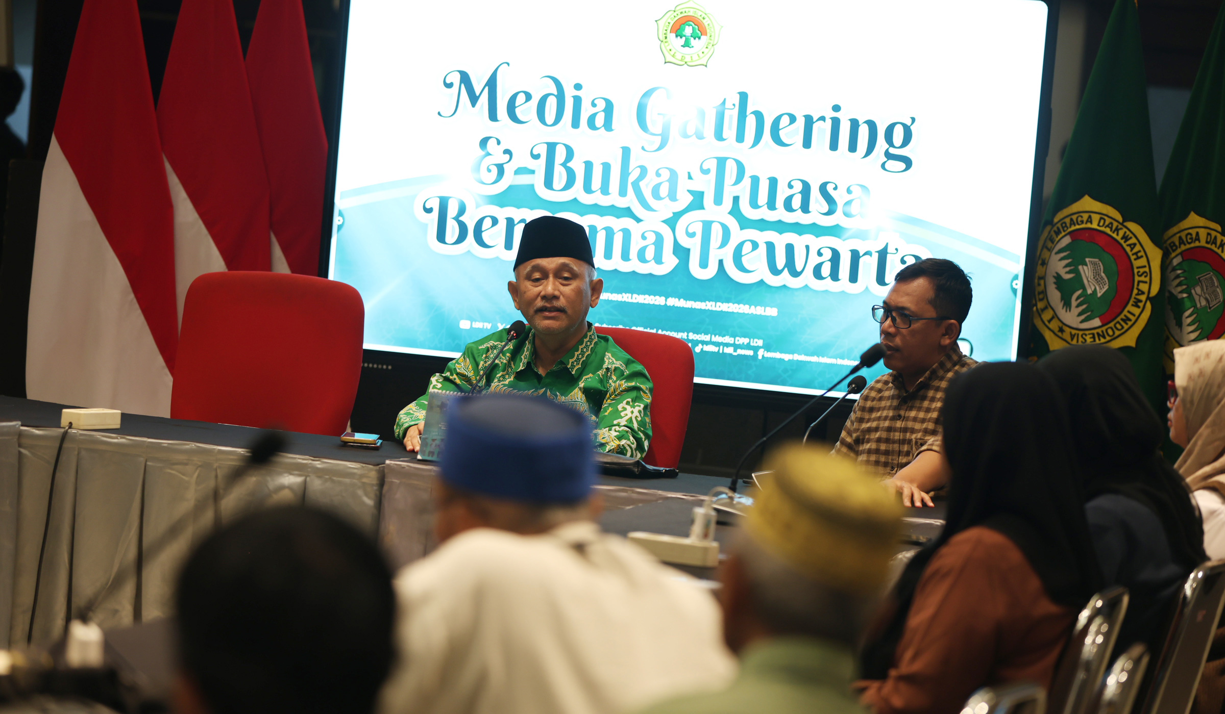 Ketua Umum DPP LDII, Chriswanto Santoso, berbicara jelang Munas X DPP LDII. (Agus Priatna/SinPo.id)