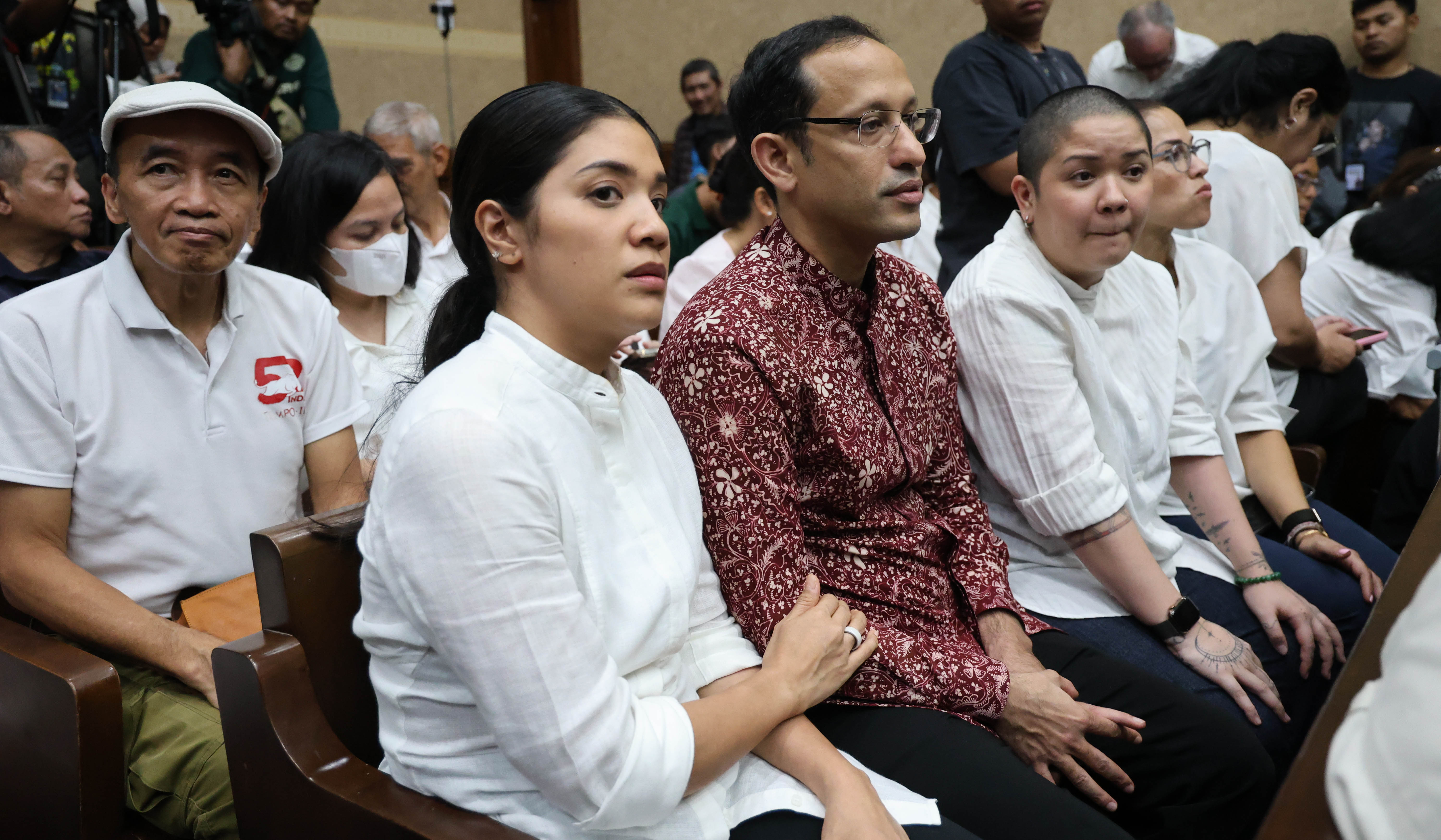 Nadiem Makarim, saat akan menjalani sidang tuntutan. (Agus Priatna/SinPo.id)
