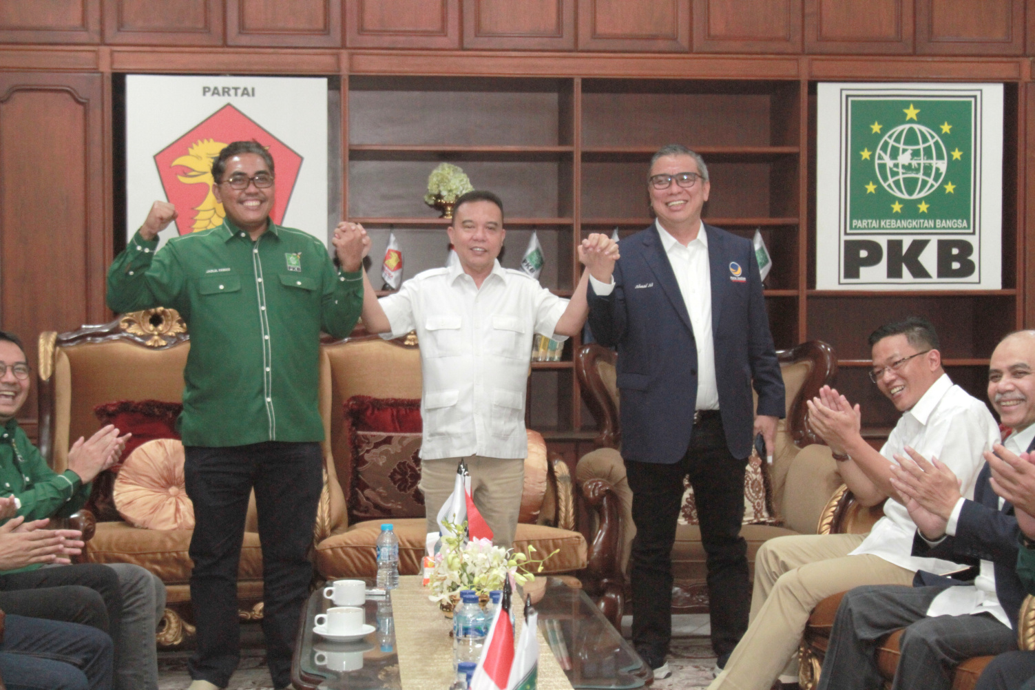 Partai NasDem kunjungi Sekber Gerindra-PKB untuk bersilaturahmi dan membahas persiapan Pemilu 2024 (Ashar/SinPo.id)