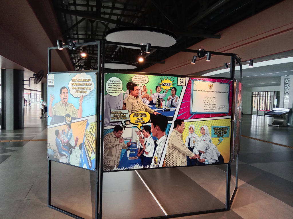 Pameran Jurnalistik Haluan Merah-Putih yang digelar oleh Kantor Berita Antara yang memberikan informasi tentang kebijakan strategis Pemerintahan Presiden Prabowo kepada publik (Ashar/SinPo.id)