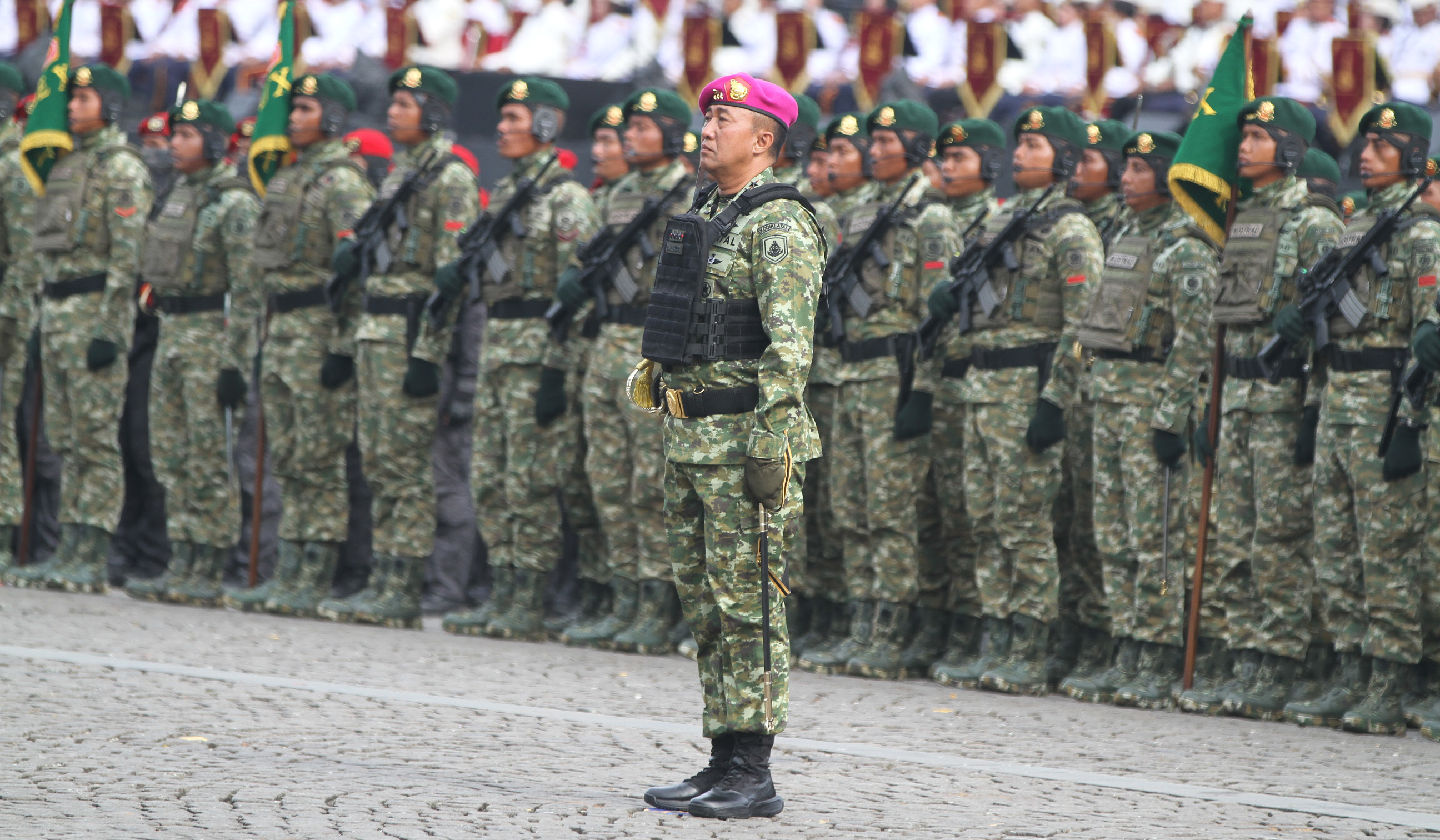 Gladi bersih HUT TNI ke-80 di Monas. (Agus Priatna/SinPo.id)