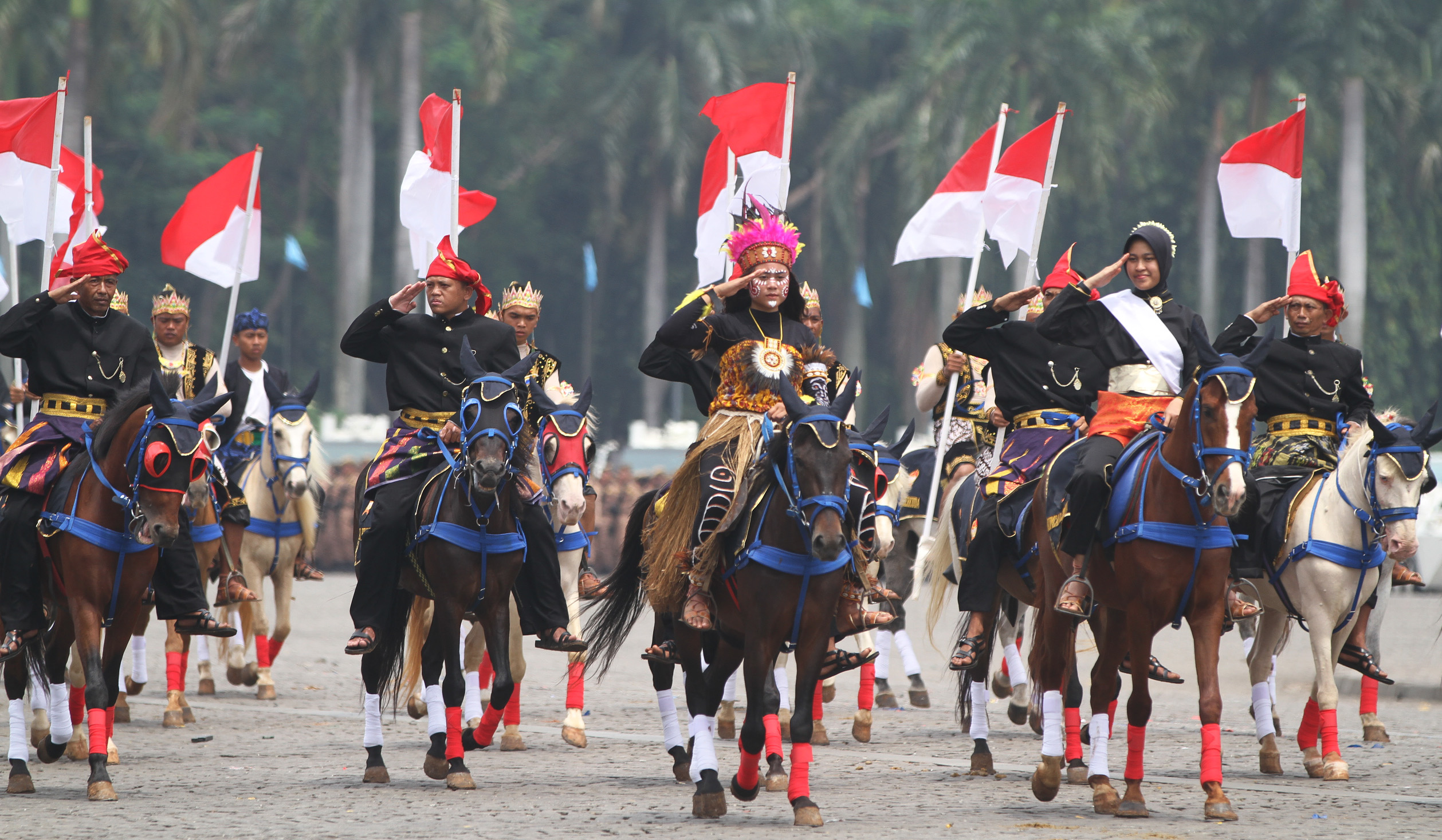 Gladi bersih HUT TNI ke-80 di Monas. (Agus Priatna/SinPo.id)