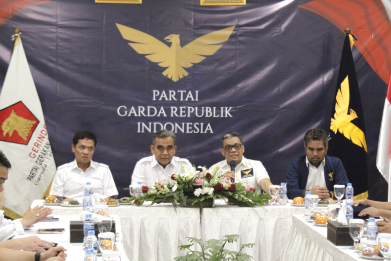 Partai Garuda deklarasi mendukung Prabowo sebagai Presiden di pilpres 2024 nanti (Ashar/SinPo.id)