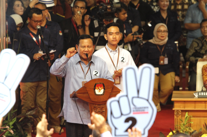 Pasangan Capres-Cawapres Prabowo-Gibran mendapatkan nomer urut 2 (Ashar/SinPo.id)