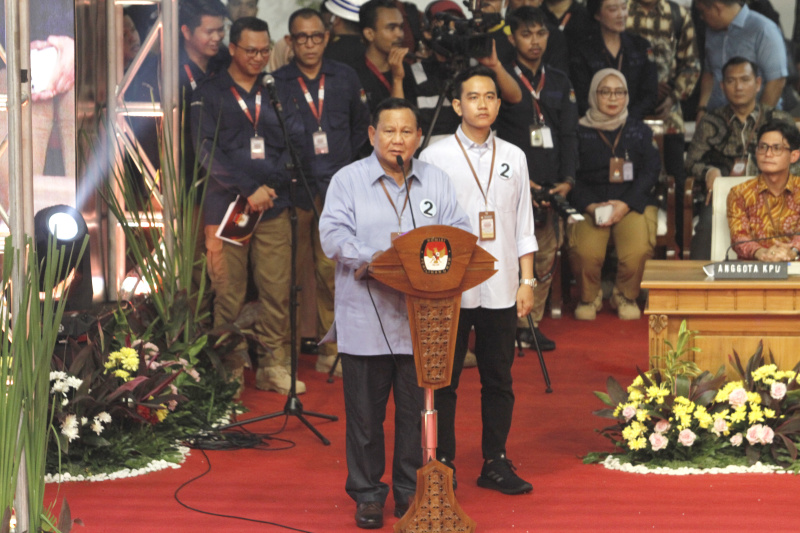 Pasangan Capres-Cawapres Prabowo-Gibran mendapatkan nomer urut 2 (Ashar/SinPo.id)