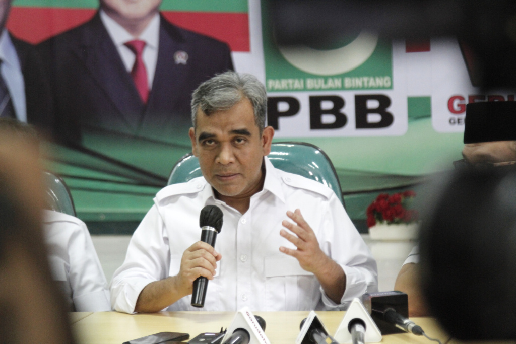 Rombongan para petinggi partai Gerindra sambangi kantor PBB (Ashar/SinPo.id)