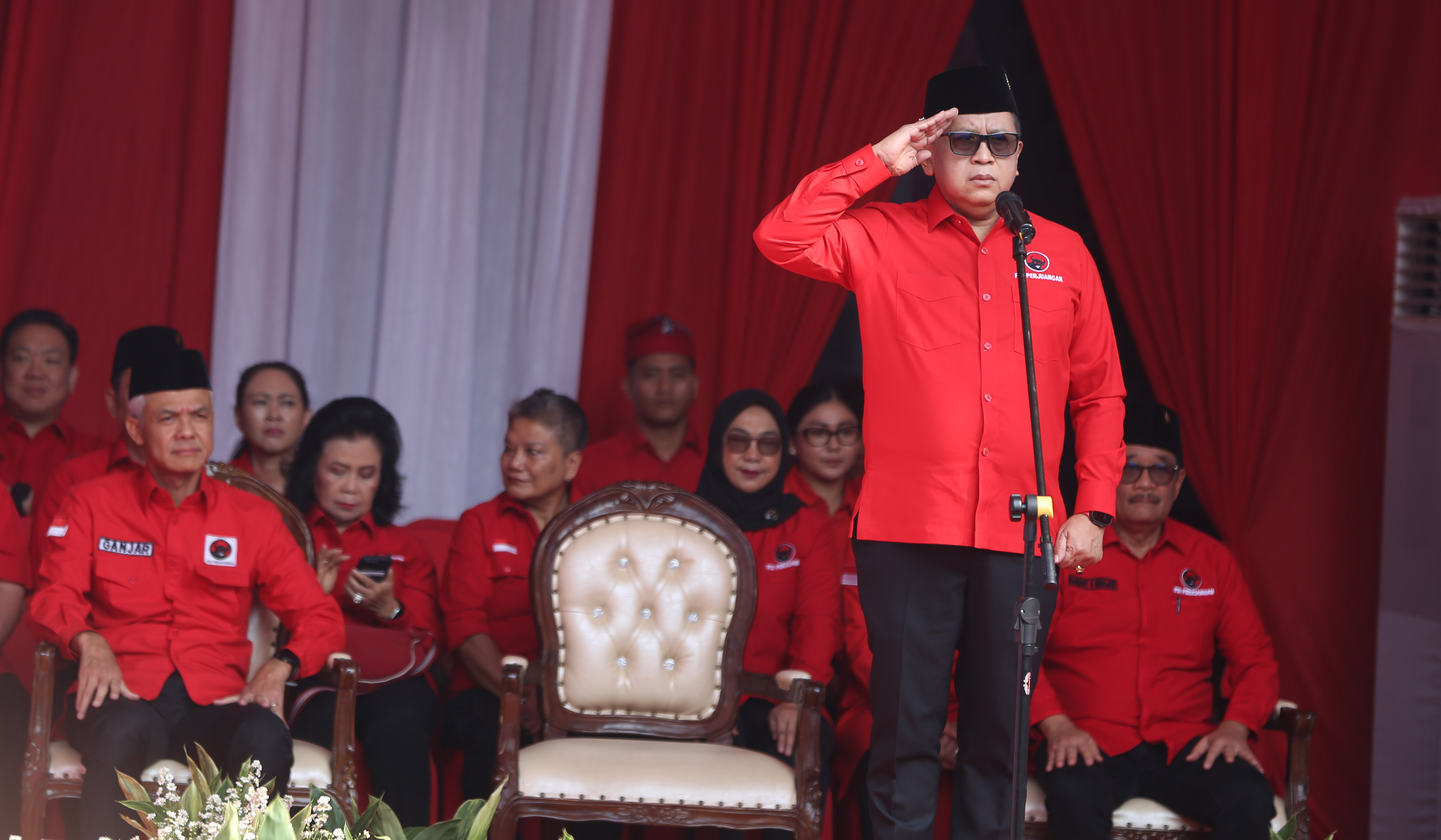 PDIP gelar upacara peringatan hari Pancasila. (Agus Priatna/SinPo.id)