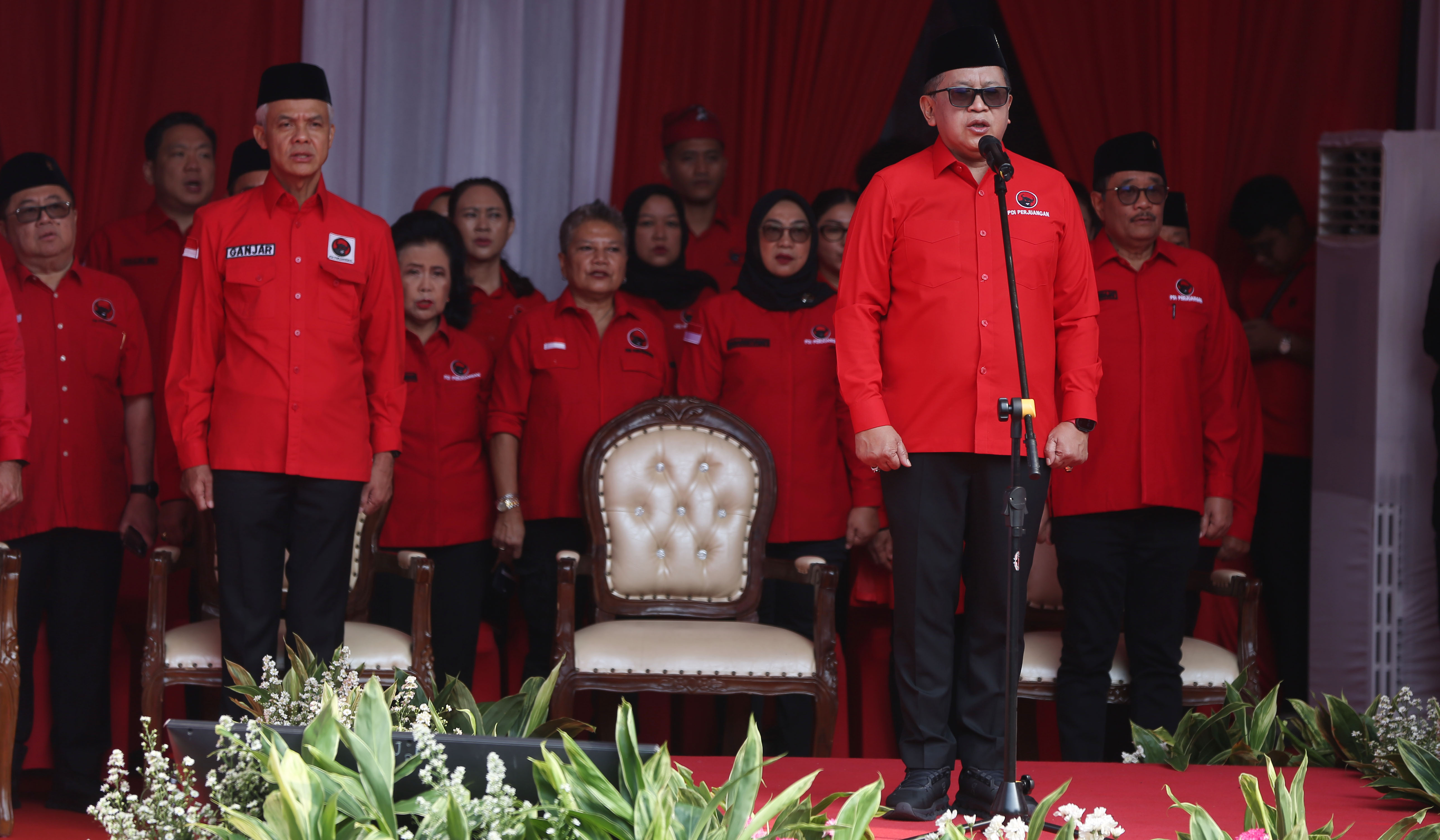 PDIP gelar upacara peringatan hari Pancasila. (Agus Priatna/SinPo.id)