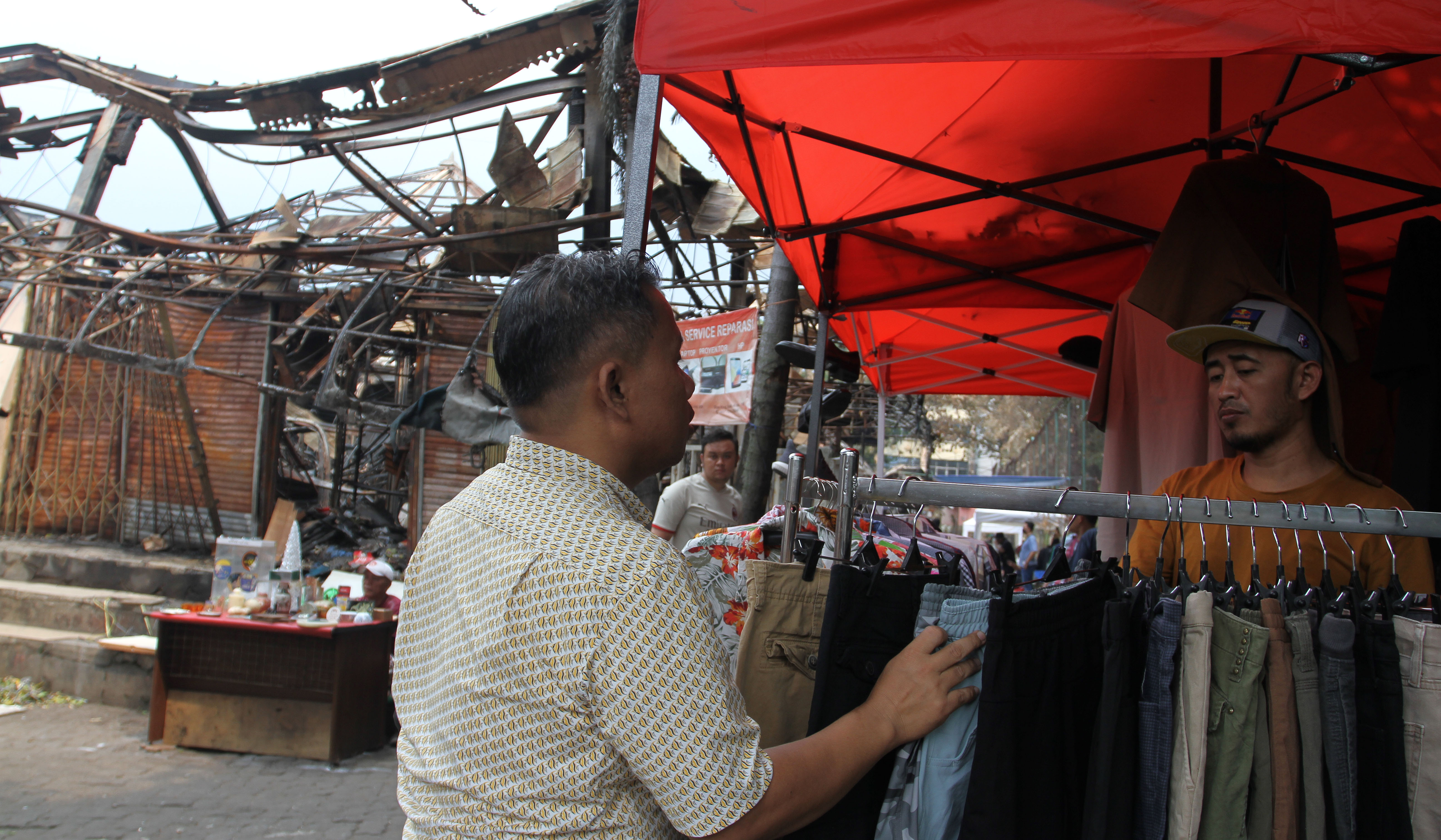 Pedagang Taman Puring. (Agus Priatna/SinPo.id)