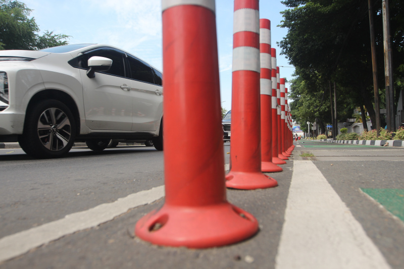 Dishub Jakarta akan menambah jalur sepeda sepanjang 3,8 km dan juga jalur pejalan kaki (Ashar/SinPo.id)