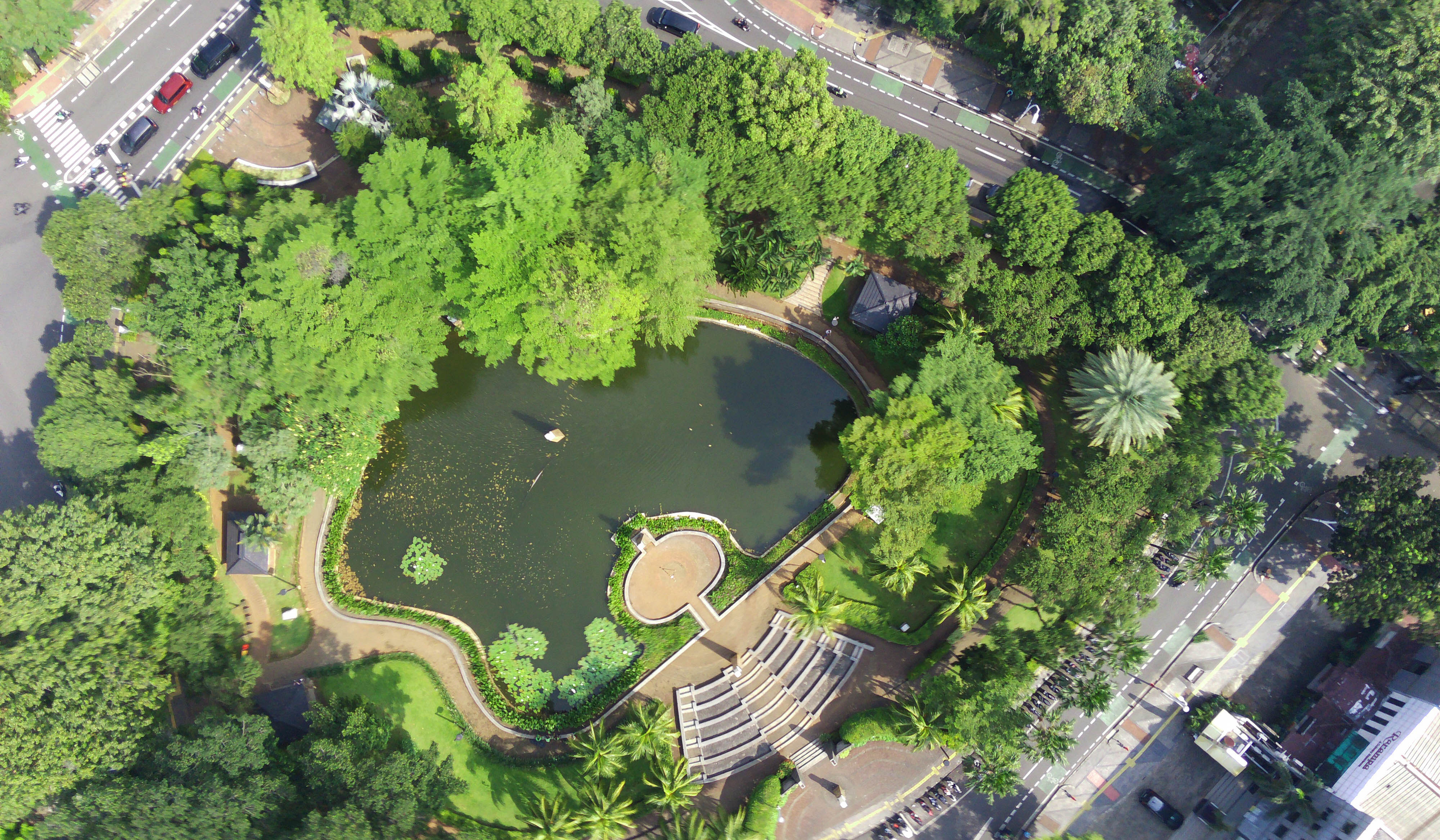 Foto udara Taman Ayodya di Jakarta. (Agus Priatna/SinPo.id)
