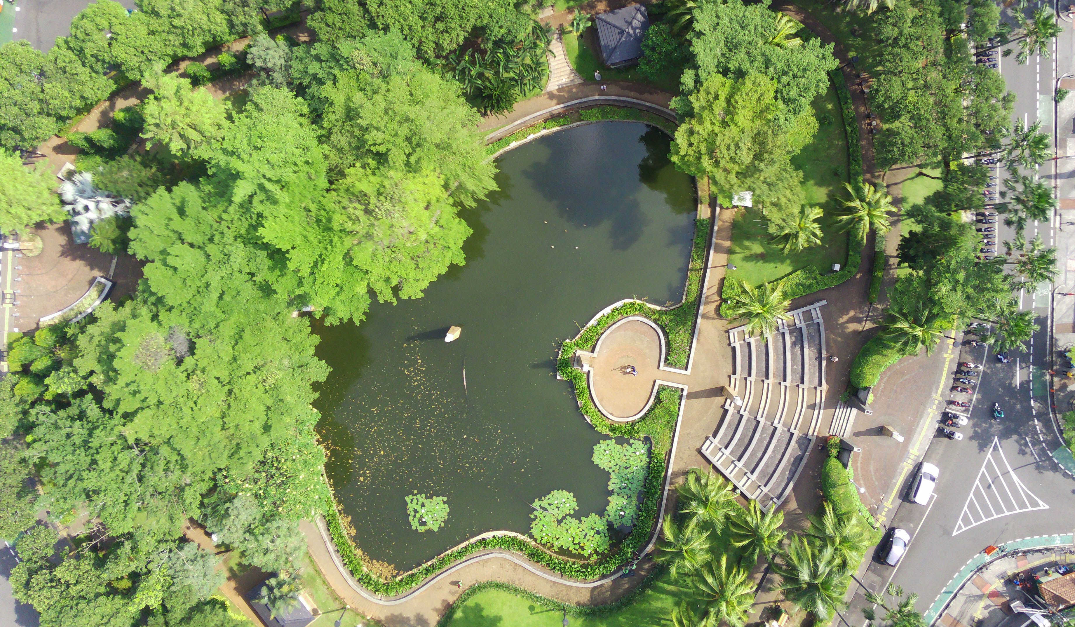 Foto udara Taman Ayodya di Jakarta. (Agus Priatna/SinPo.id)