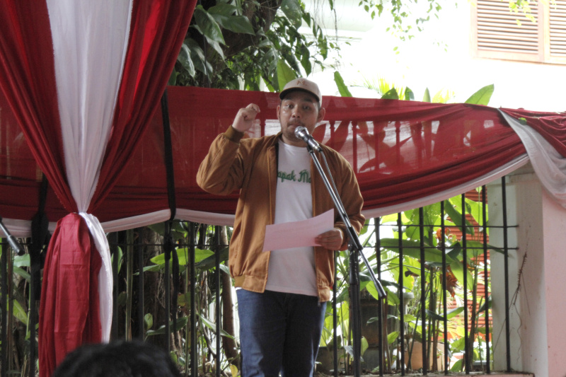 Pemuda Milineal Indonesia mendeklarasikan mendukung paslon nomor urut 02 Prabowo-Gibran di Pilpres 2024 (Ashar/SinPo.id)