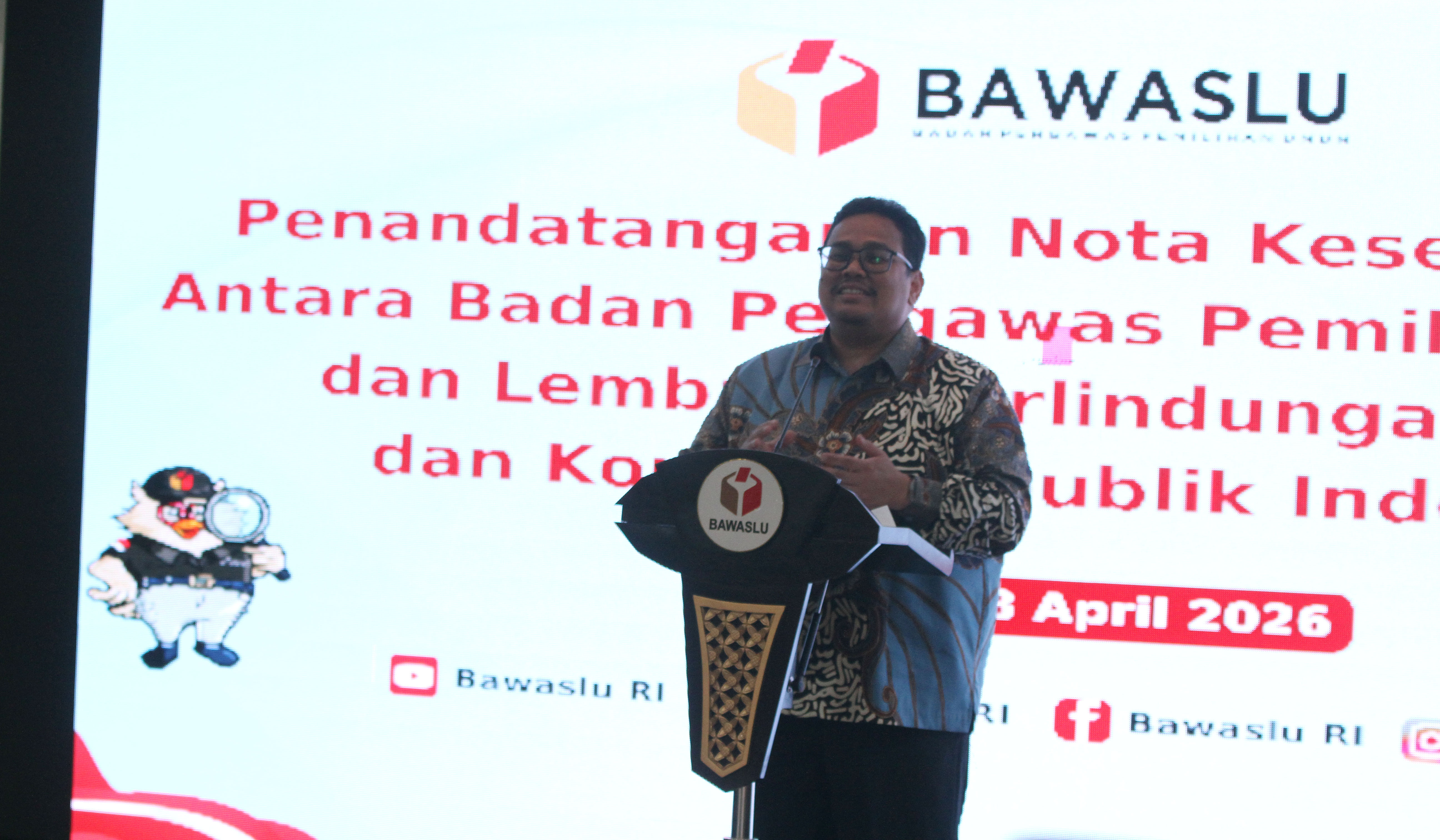 Penandatanganan nota kesepahaman Bawaslu-LPSK. (Agus Priatna/SinPo.id)