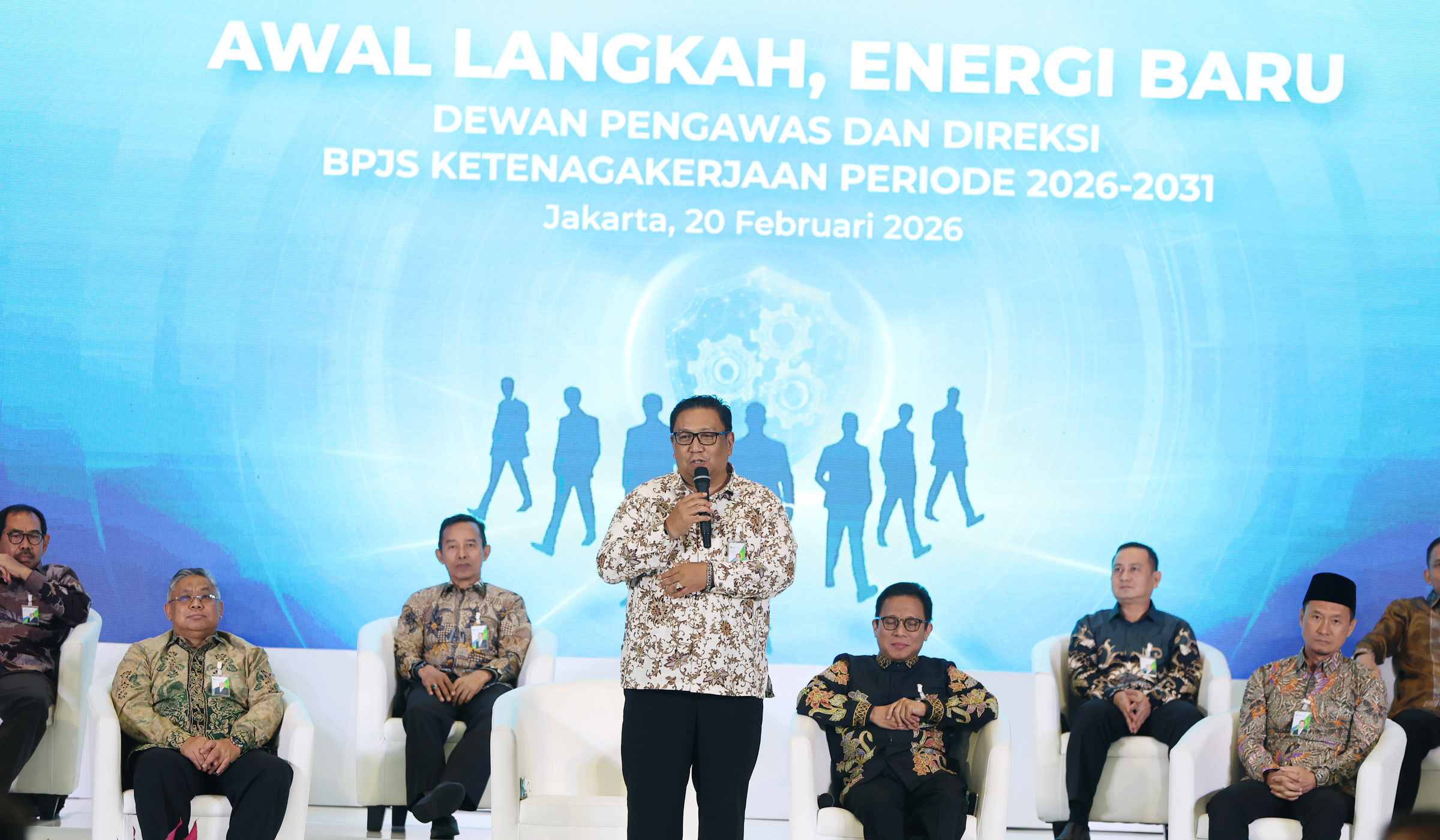 Penetapan jajaran Direksi dan Dewas BPJS Ketenagakerjaan 2026-2031. (Agus Priatna/SinPo.id)