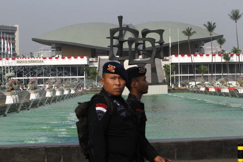 Pengamanan ketat di Gedung Kura-Kura DPR RI Sidang Tahunan (Ashar/SinPo.id)