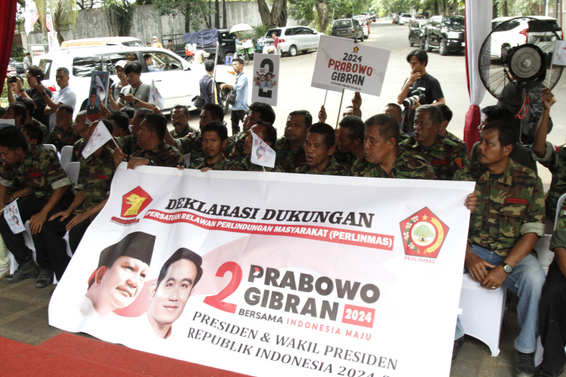 Persatuan Relawan Perlindungan Masyarakat Deklarasi mendukung Prabowo-Gibran di Pilpres 2024 nanti (Ashar/SinPo.id)