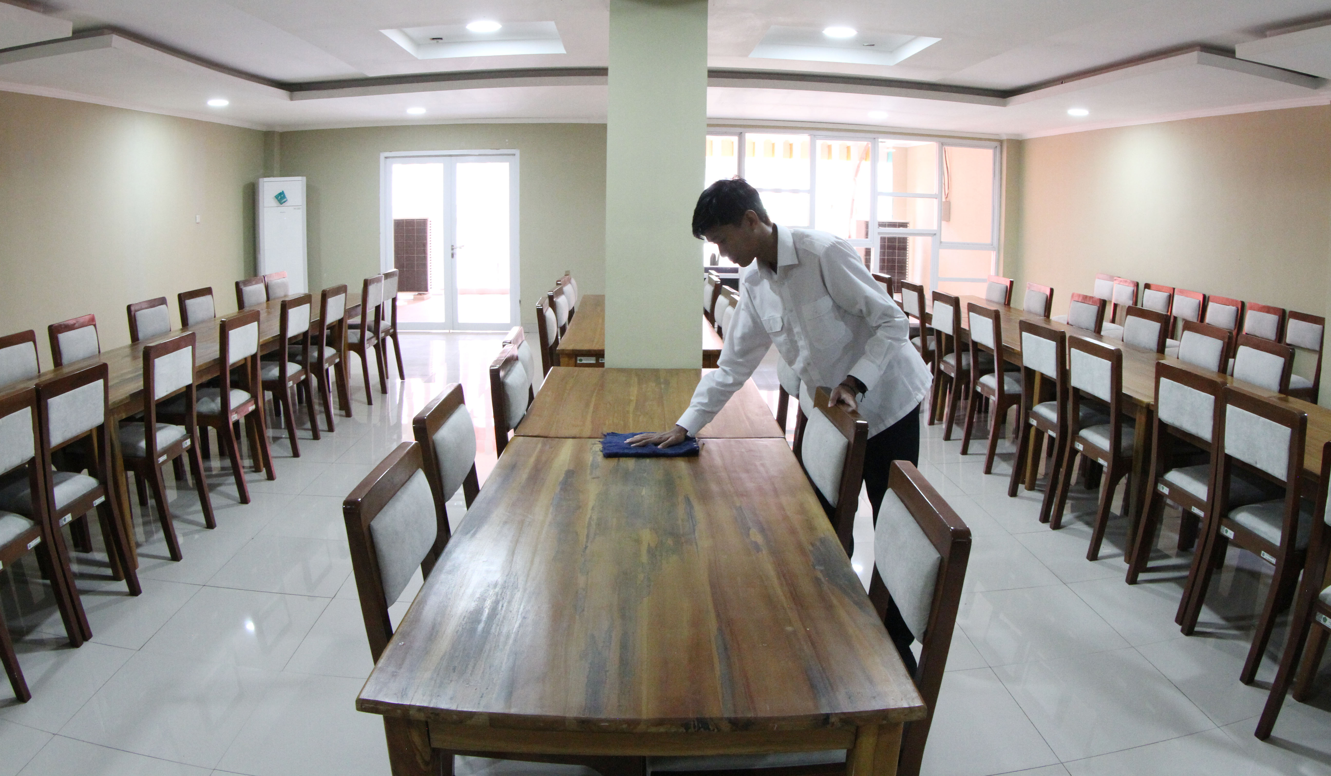 Persiapan asrama Haji Pondok Gede. (Agus Priatna/SinPo.id)