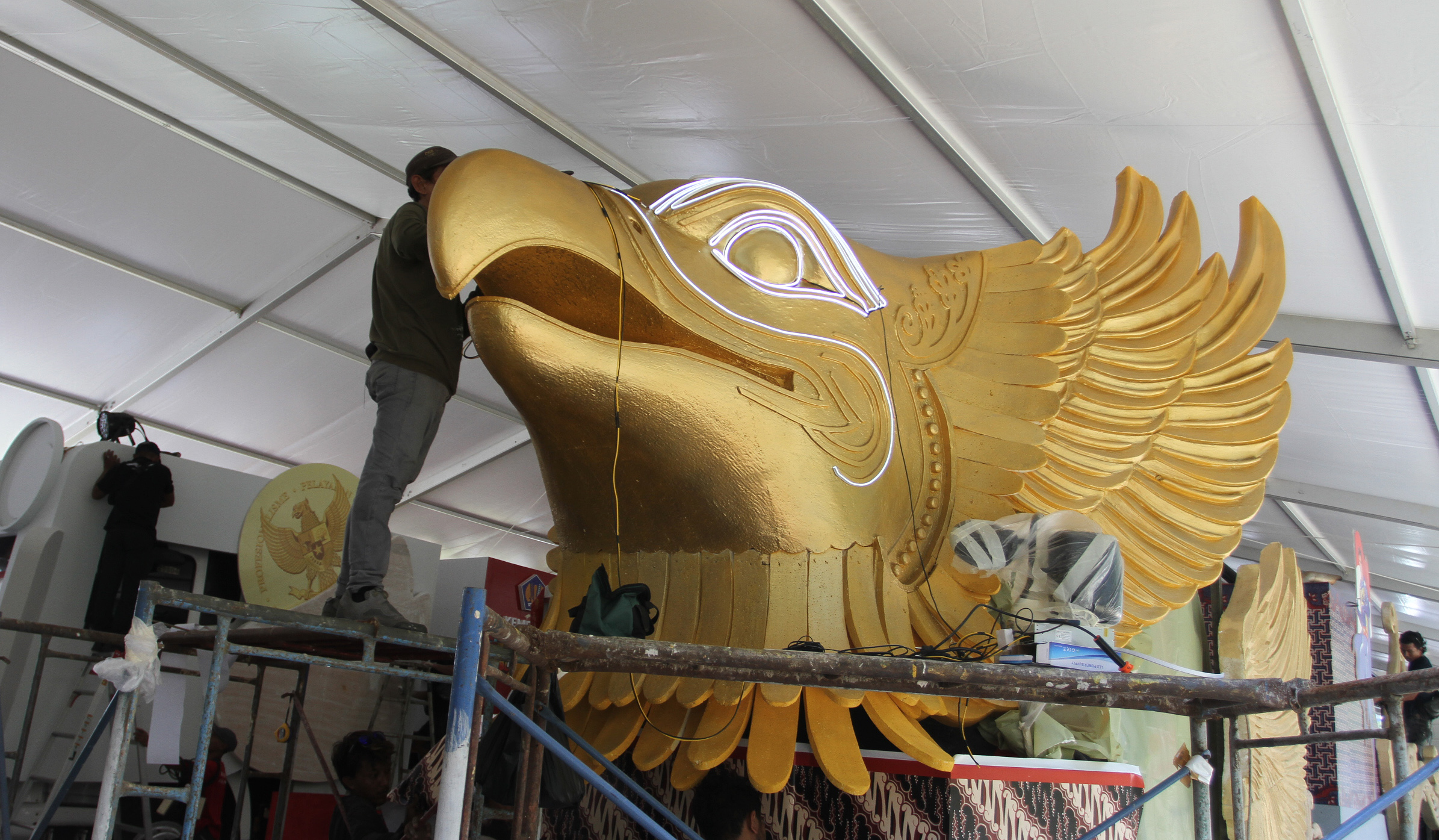 Persiapan Karnaval Kemerdekaan. (Agus Priatna/SinPo.id)