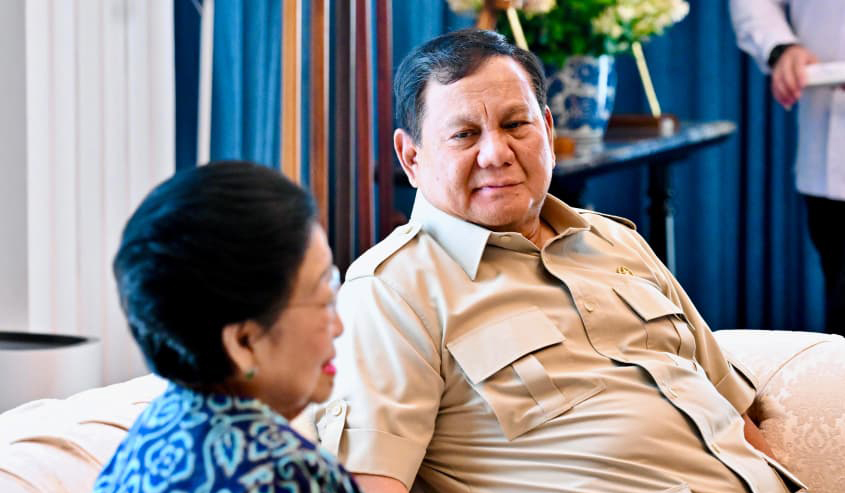 Pertemuan Prabowo dan Mega di Istana. (Agus Priatna/SinPo.id/BPMI Setpres)
