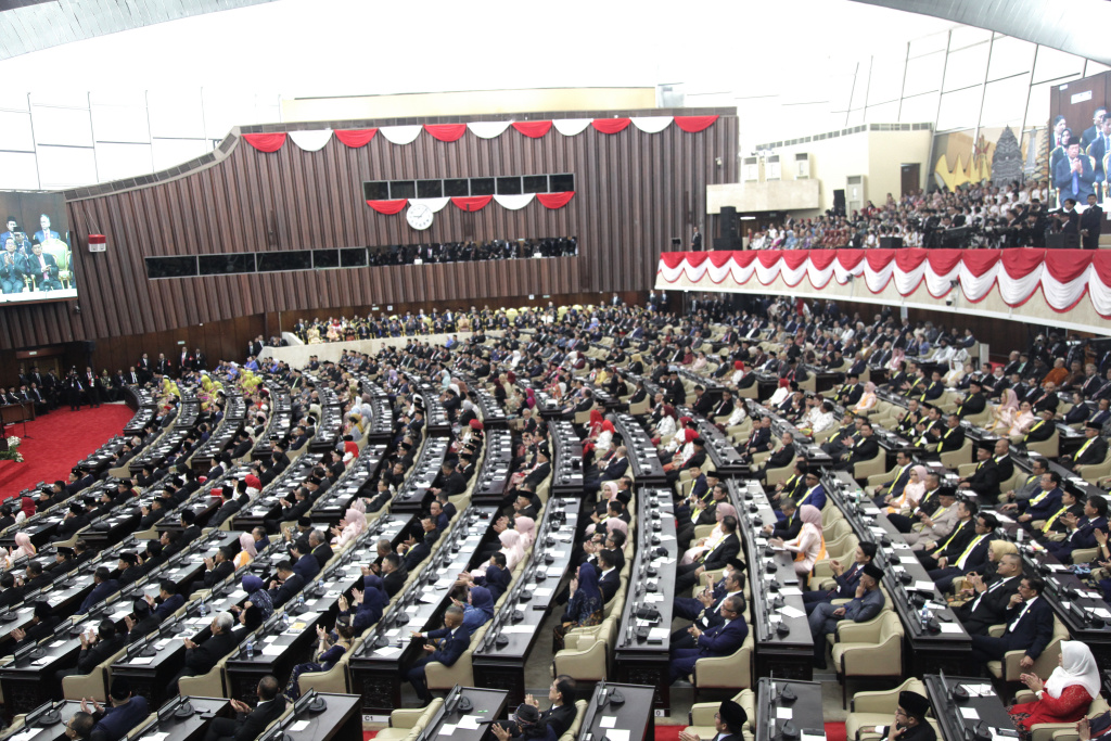 Presiden Prabowo Subianto Hadiri sidang tahunan MPR di Gedung Nusantara (Ashar/SinPo.id)
