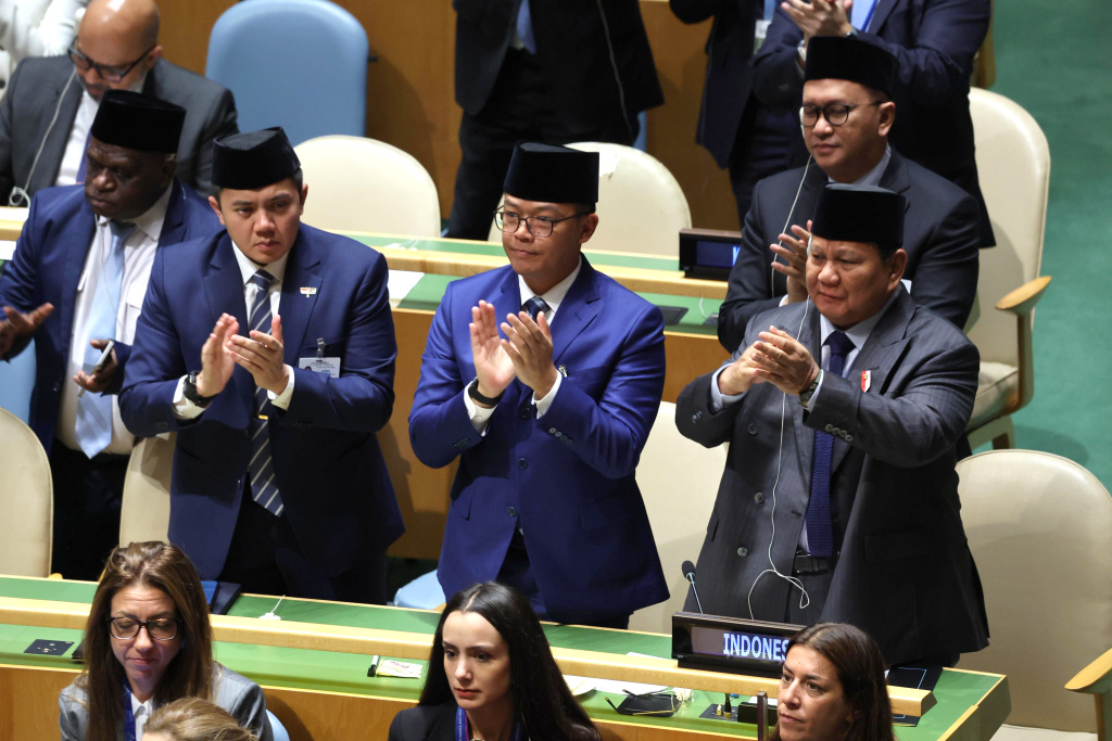 Presiden Prabowo dalam pidatonya di PBB serukan perdamaian Palestina dan Israel (Ashar/Foto: BiroSetpres/SinPo.id)
