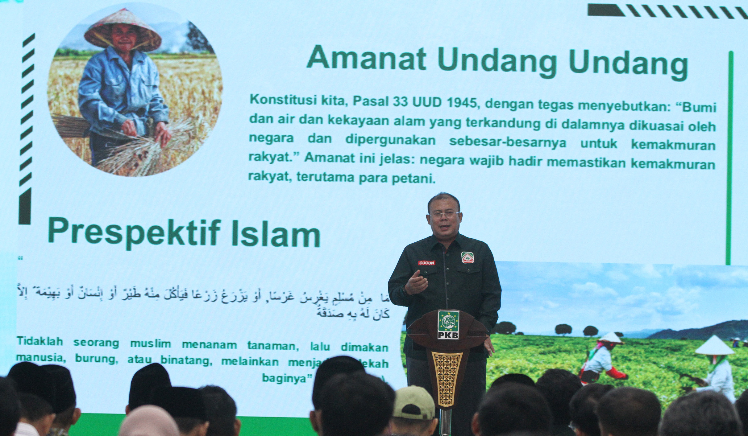 Ketua Umum PKB, Muhaimin Iskandar, saat perayaan Hari Tani Nasional 2025. (Agus Priatna/SinPo.id)