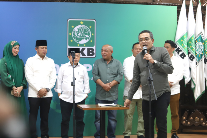 PKB menggelar konfrensi pers rekomendasi penyerahan nama-nama Calon Kepala Daerah untuk Pilkada Serentak 2024 (Ashar/SinPo.id)