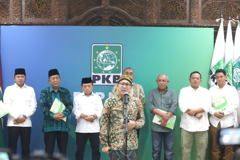 PKB menggelar konfrensi pers rekomendasi penyerahan nama-nama Calon Kepala Daerah untuk Pilkada Serentak 2024 (Ashar/SinPo.id)