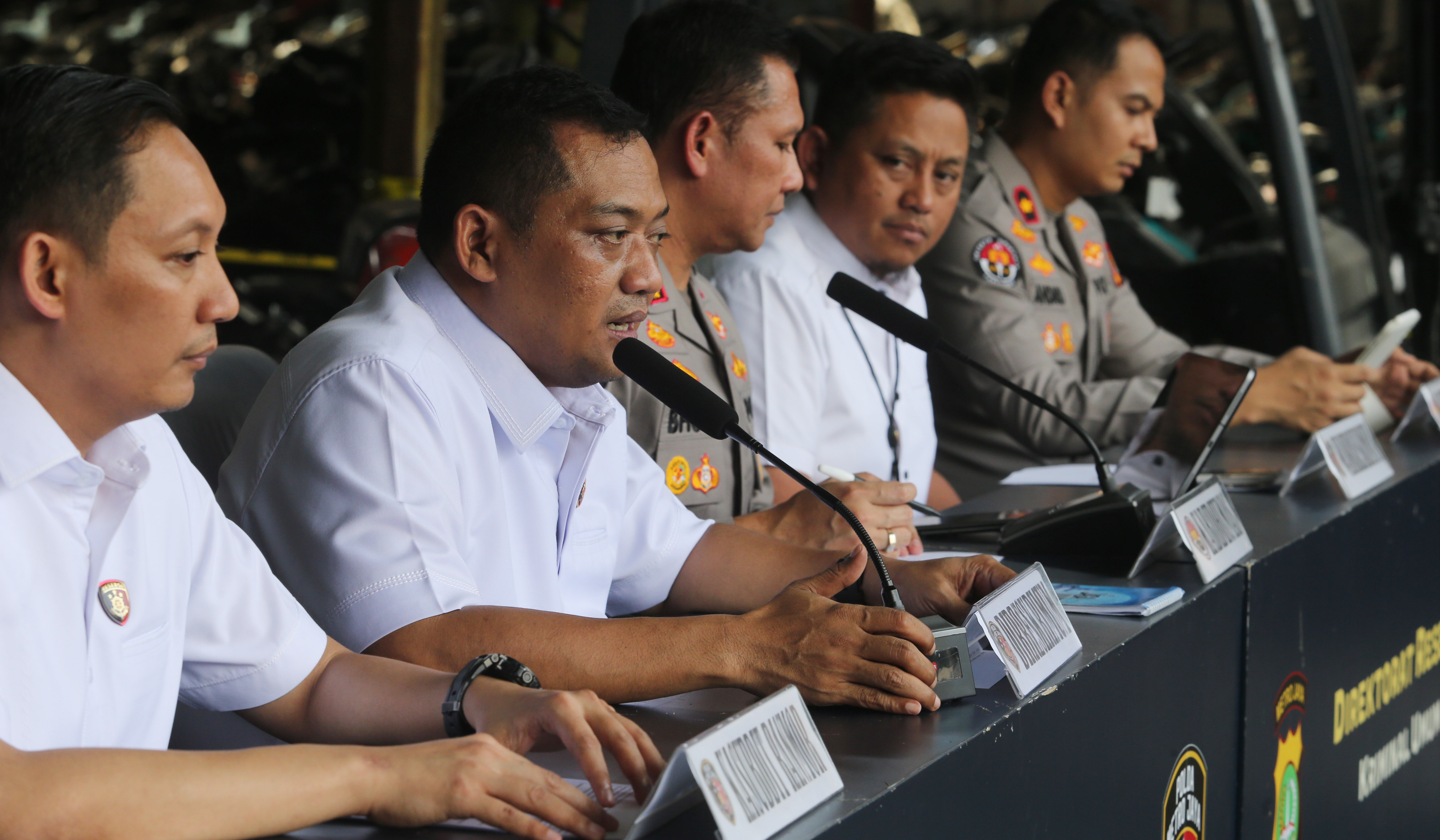 Konferensi pers pengungkapan kasus penadahan motor bodong. (Agus Priatna/SinPo.id)