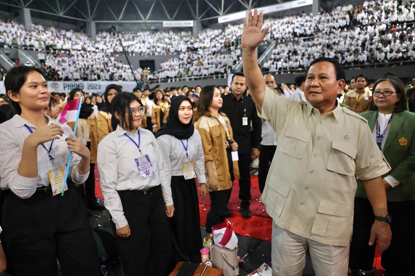 Menhan Prabowo isi pembekalan mahasiswa baru UPN bicara tentang masa depan Bangsa Indonesia (Ashar/Foto:Tim Prabowo/SinPo.id)