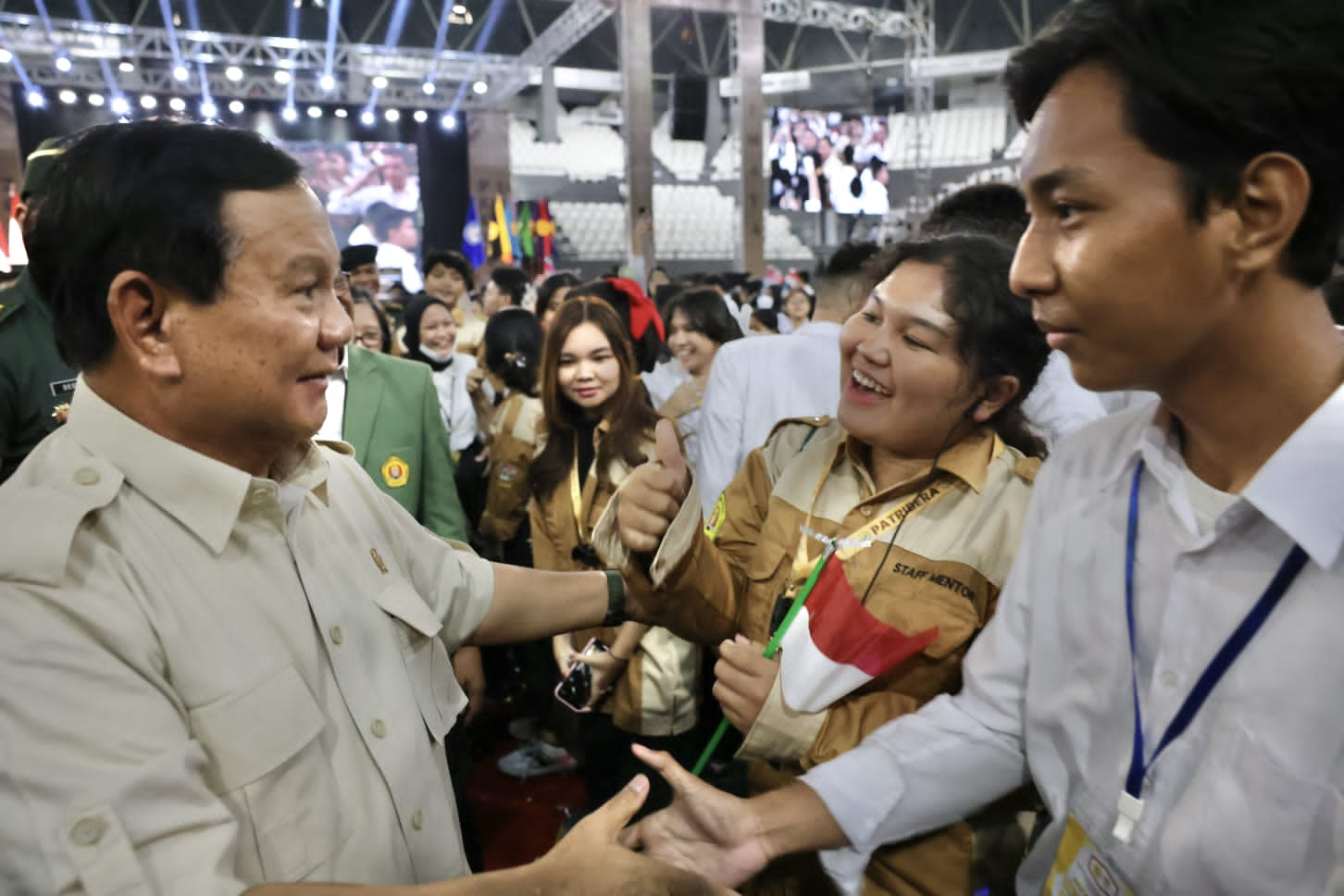 Menhan Prabowo isi pembekalan mahasiswa baru UPN bicara tentang masa depan Bangsa Indonesia (Ashar/Foto:Tim Prabowo/SinPo.id)