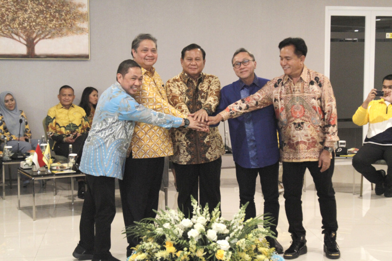 Koalisi Indonesia Maju yang Dipimpin oleh Prabowo melakukan pertemuan untuk membentuk tim pakar tugas program-program jika nanti Prabowo terpilih sebagai Presiden 2024 (Ashar/SinPo.id)