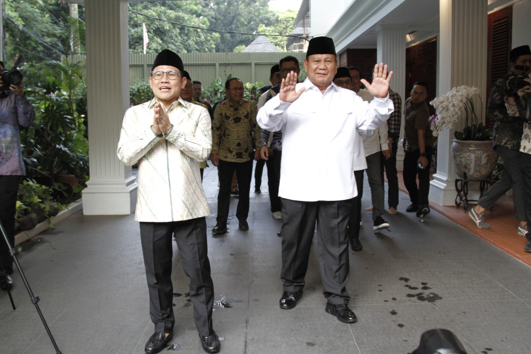 Ketua Umum Partai Gerindra Prabowo Subianto dan Ketua Umum PKB Cak Imin bertemu di Kertanegara bahas koalisi besar jelang Pemilu 2024 (Ashar/SinPo.id)