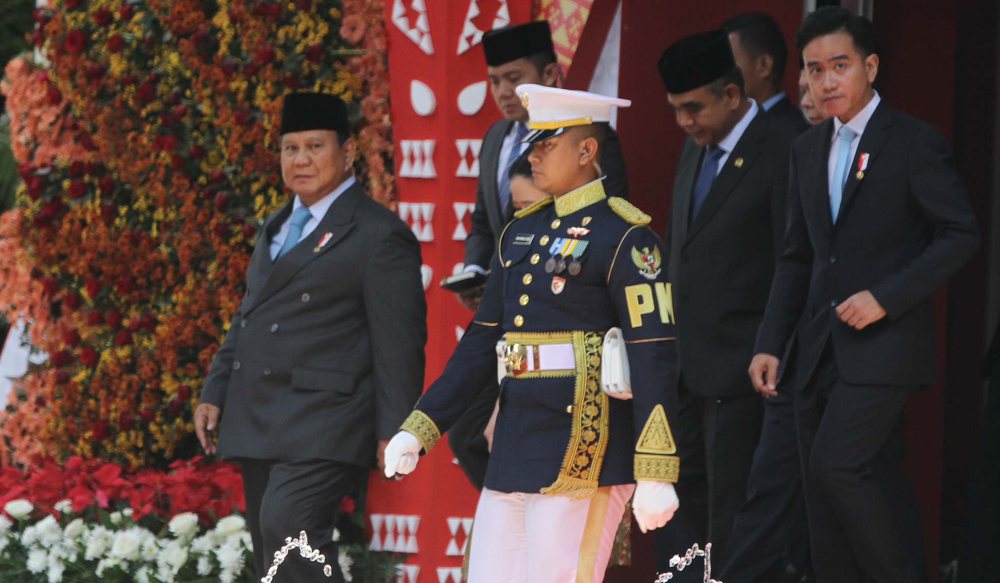 Presiden Prabowo usai memberikan Pidato Kenegaraan. (Agus Priatna/SinPo.id)