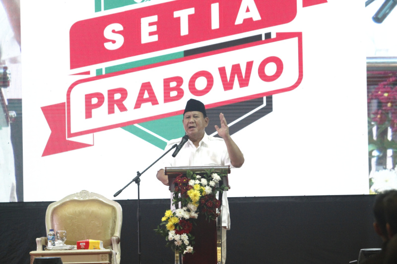 Ketua Umum Partai Gerindra Prabowo Subianto hadiri deklarasi relawan Setia Prabowo di Kartika Candra (Ashar/SinPo.id)