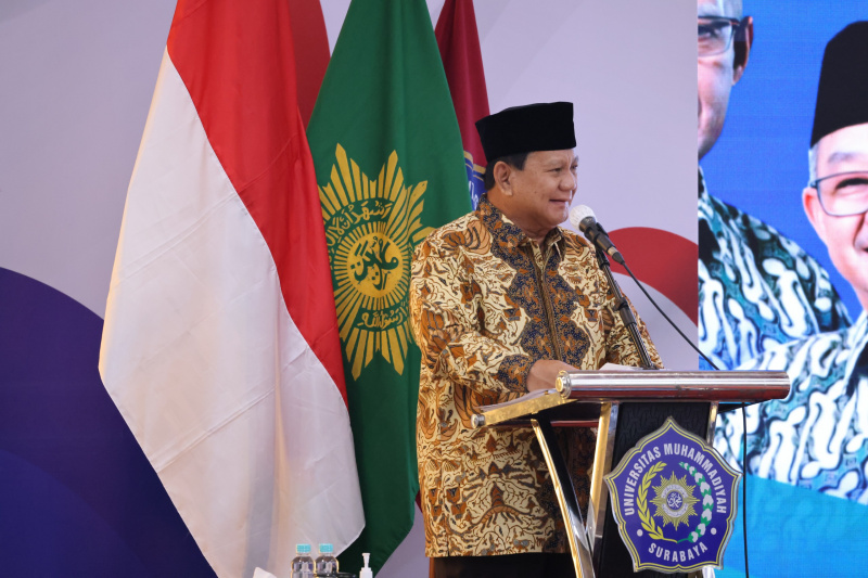 Capres Prabowo hadiri Dialog Muhammadiyah di Surabaya (Ashar/Foto:Tim Prabowo/SinPo.id)