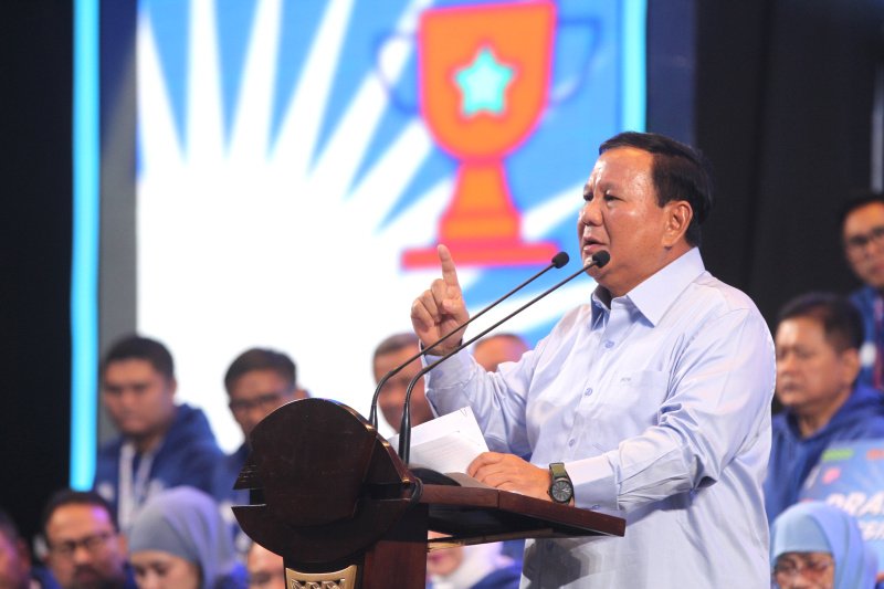 Ketua Umum Partai Gerindra Prabowo Subianto hadiri HUT ke-25 PAN (Ashar/SinPo.id)