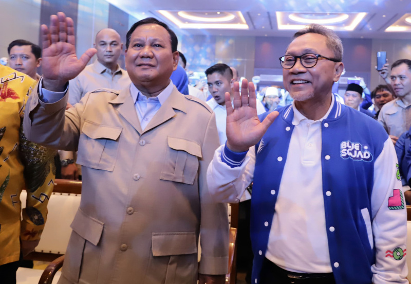 Ketua Umum Partai Gerindra Prabowo Subianto hadiri HUT ke-25 PAN (Ashar/SinPo.id)