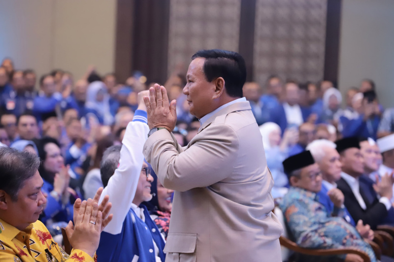 Ketua Umum Partai Gerindra Prabowo Subianto hadiri HUT ke-25 PAN (Ashar/SinPo.id)