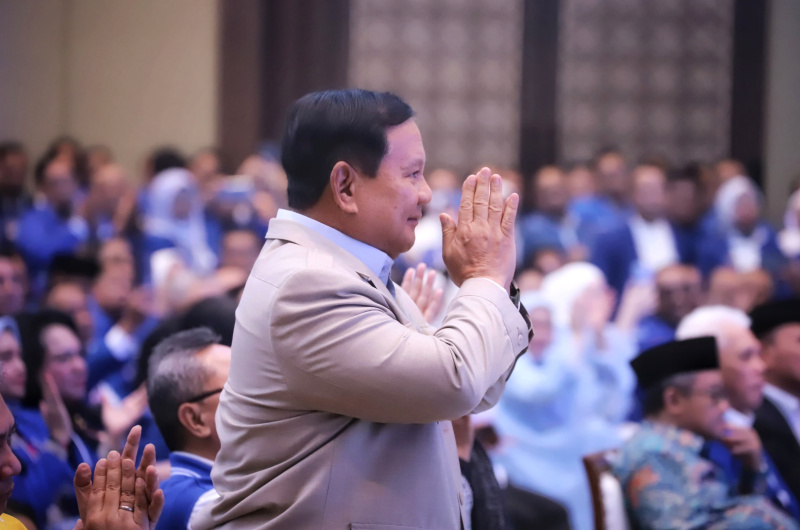 Ketua Umum Partai Gerindra Prabowo Subianto hadiri HUT ke-25 PAN (Ashar/SinPo.id)