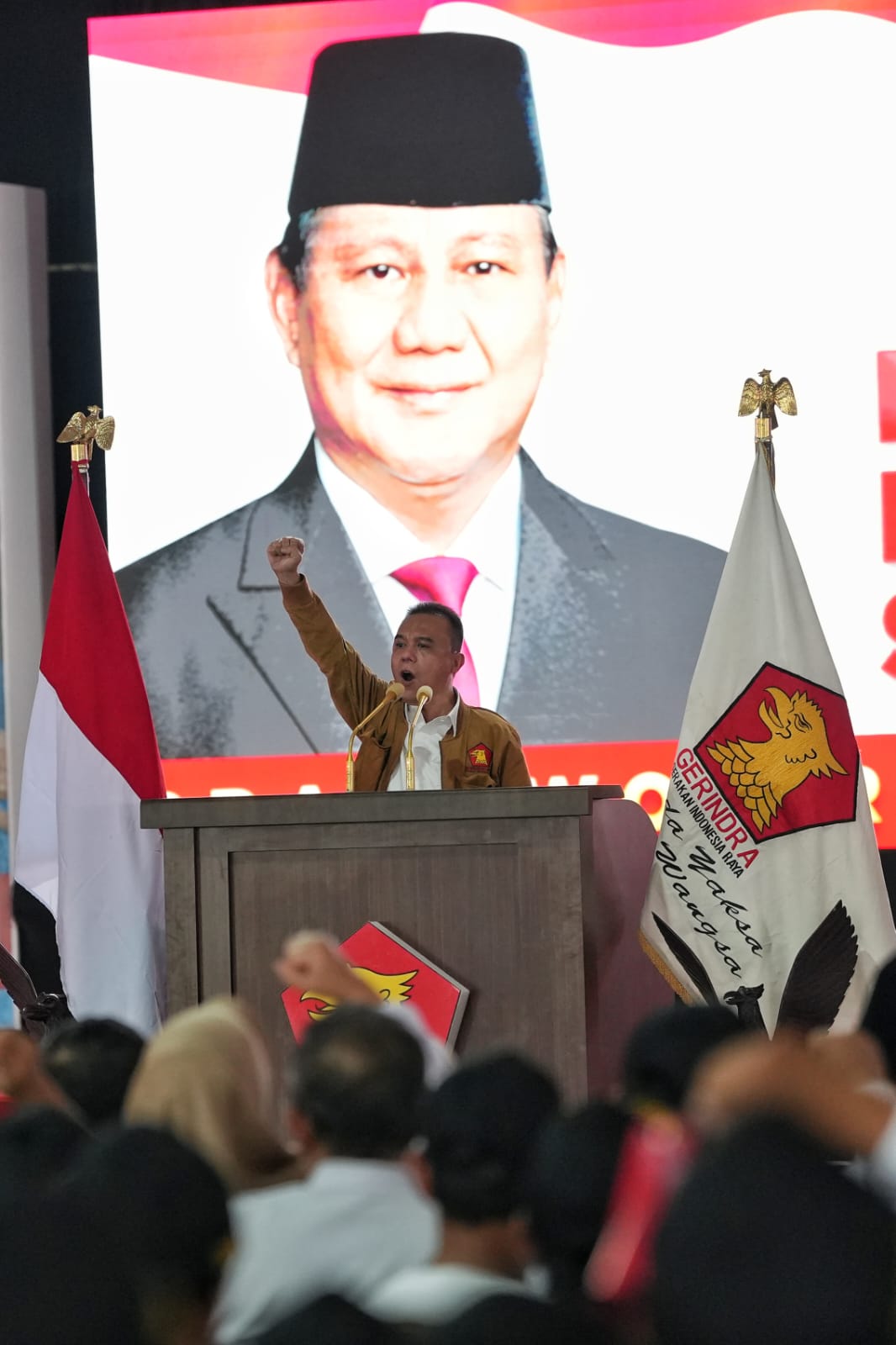 Ketua Umum Partai Gerindra Prabowo Subianto menghadiri acara Konsolidasi Akbar Kader Gerindra Tanggerang Raya (Ashar/SinPo.id)