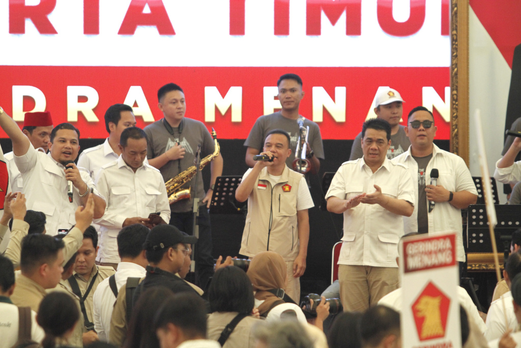 Ketua Umum Partai Gerindra Prabowo Subianto hadiri Konsolidasi Kader Gerindra Jakarta Timur di Gor Velodrome (Ashar/SinPo.id)