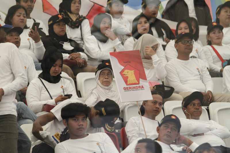 Ketua Umum Partai Gerindra Prabowo Subianto hadiri Konsolidasi Kader Gerindra Jakarta Timur di Gor Velodrome (Ashar/SinPo.id)